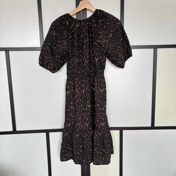 Rails khloe dress in savannah Puff Sleeves Animal Print Size Medium Preppy Boho - Picture 10 of 14